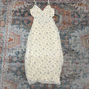 Floral Maxi Dress with Cut-Out